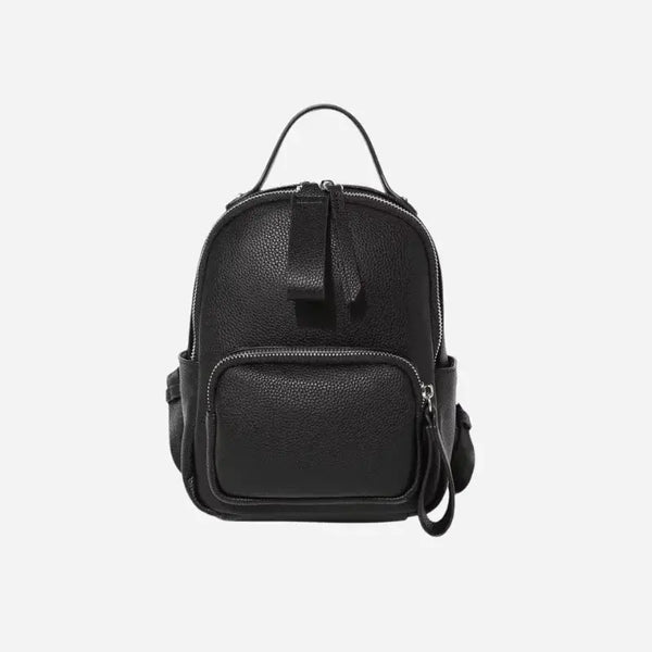 Mochila Pequena Preta de Couro Noelle