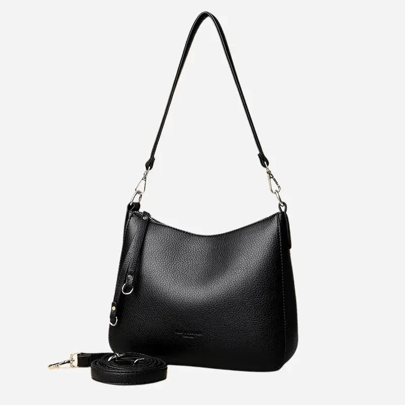 Bolsa-Feminina-Transversal-Hobo-Adele-Modelo-Preta-Couro-Com-Alca--bolsa-hobo-pequena-bolsa-hobo-preta-bolsa-hobo-couro