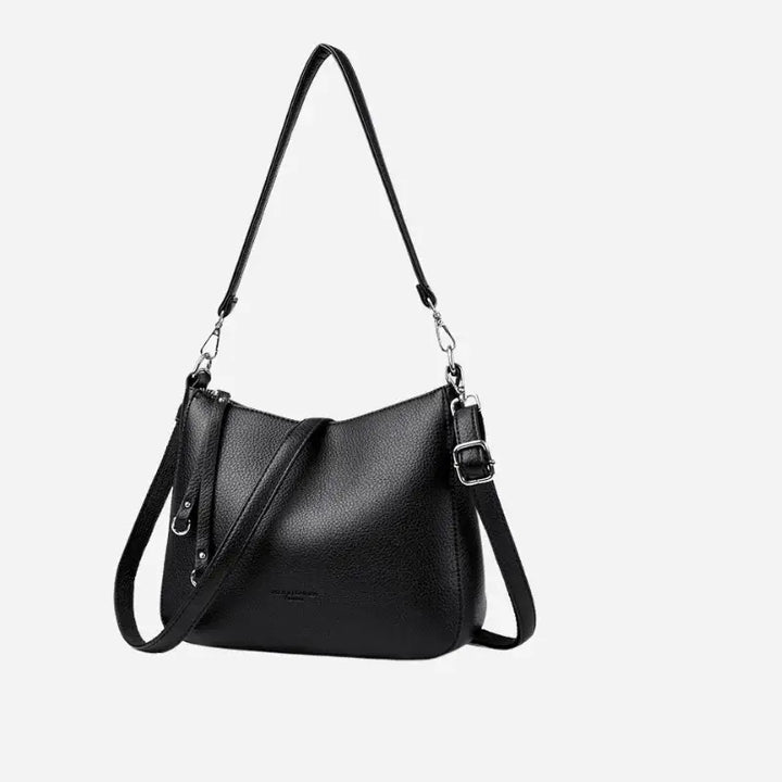 Bolsa-Feminina-Transversal-Hobo-Adele-Modelo-Preto-Couro-Alca-Longa--bolsa-hobo-pequena-bolsa-hobo-preta-bolsa-hobo-couro-Elegância-com-Design-Sofisticado