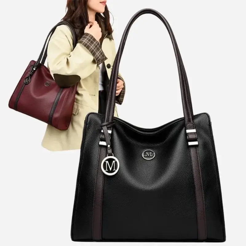 Bolsa-Tote-Feminina-Allegra-Preta-e-Borgonha-bolsa-feminina-promoção-bolsa-de-couro-feminina-bolsa-bolsa-de-couro-feminina-grande-bolsa-tote-bolsa-tote-grande-bolsa-tote-bag-bolsa-tote-schutz-bolsa-tote-couro
