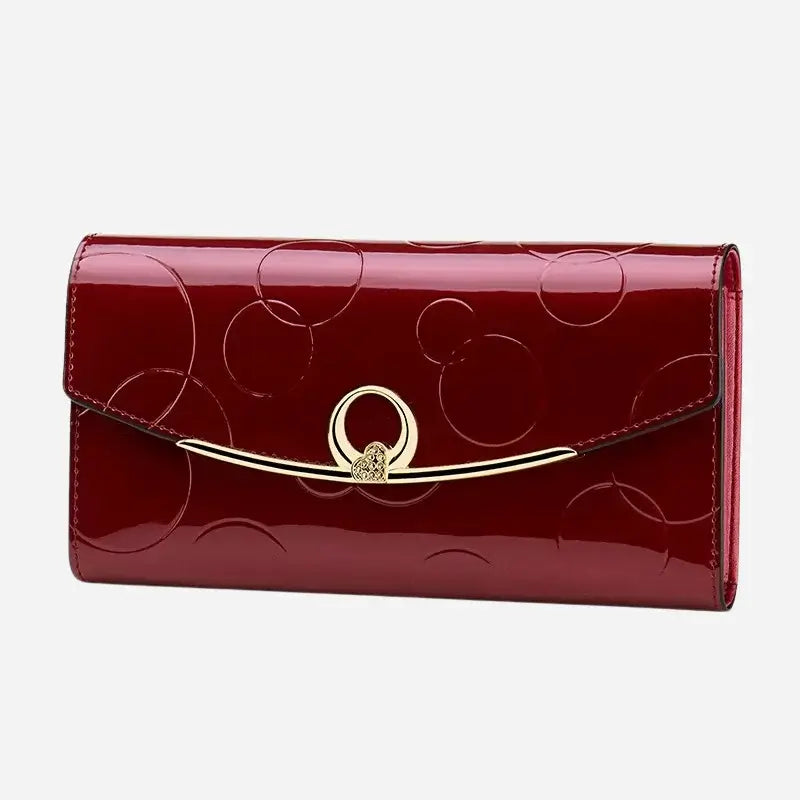 Carteira-de-Mão-em-Couro-Vivienne-Borgonha-com-Design-Refinado-e-Estilo-Clássico