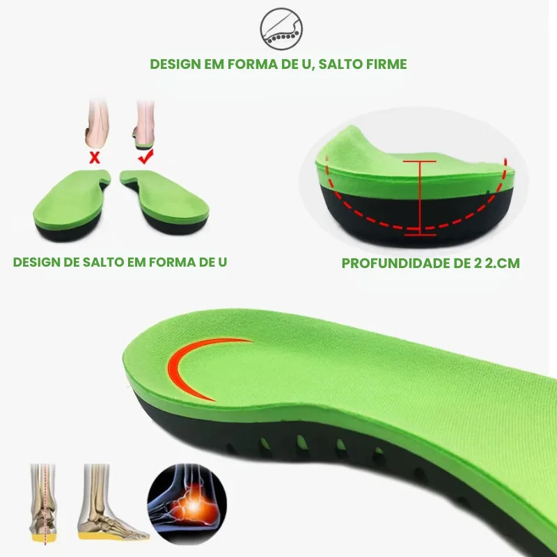 Palmilha Ortopédica Dor na Fascite Plantar BioWalk