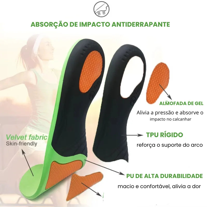 Palmilha Ortopédica Dor na Fascite Plantar BioWalk