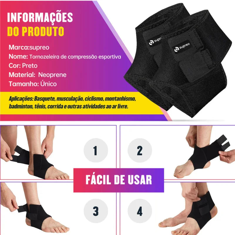 Tornozeleira Ortopédica Contra Entorse e Tendinite ProtectFlex