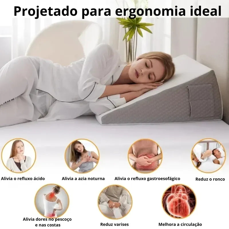 Travesseiro Ortopédico Triagular Pós Operatorio e Repouso Tri-knit